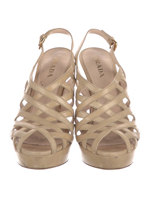 Prada Leather Slingback Sandals