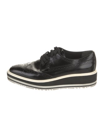 Prada Patent Leather Lasercut Accents Oxfords