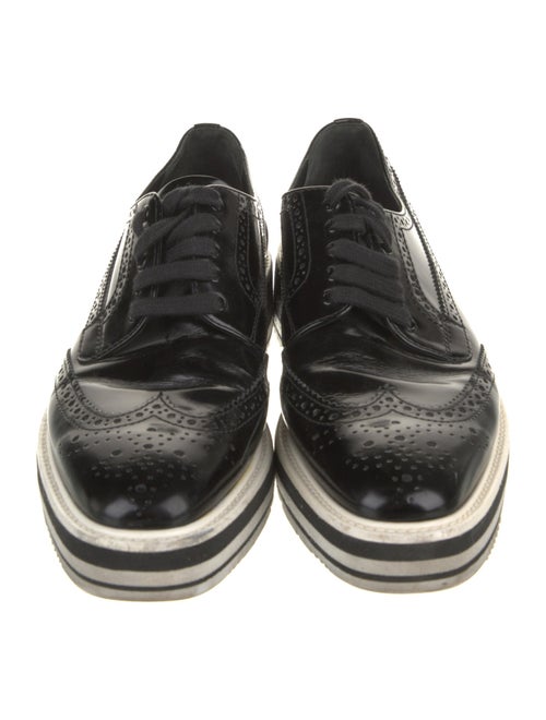 Prada Patent Leather Lasercut Accents Oxfords