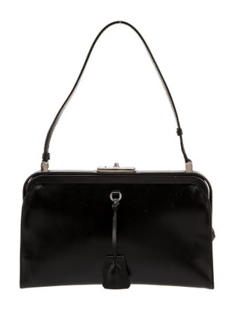 Prada Enameled Metal Triangle Cerniera