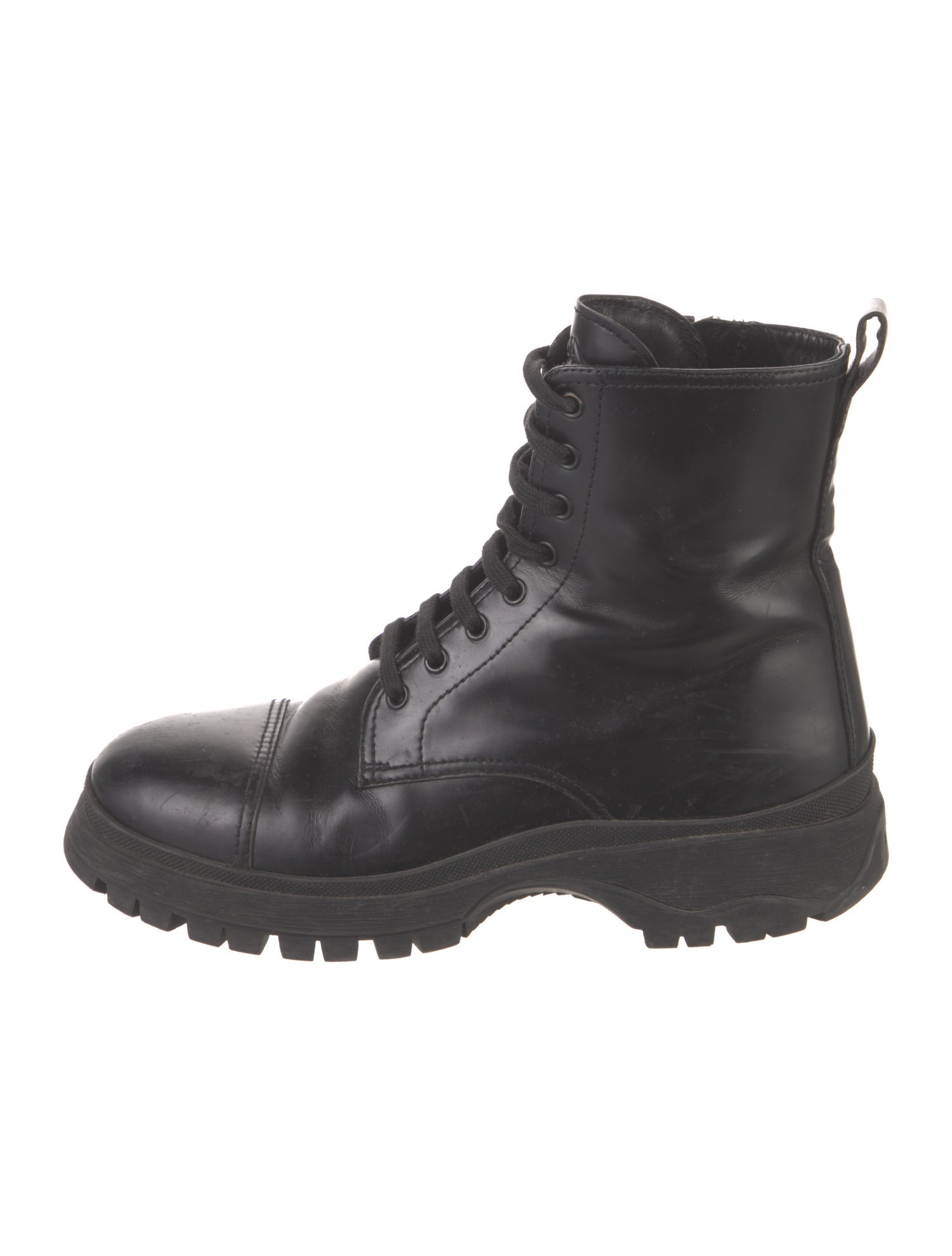 Prada Leather Combat Boots