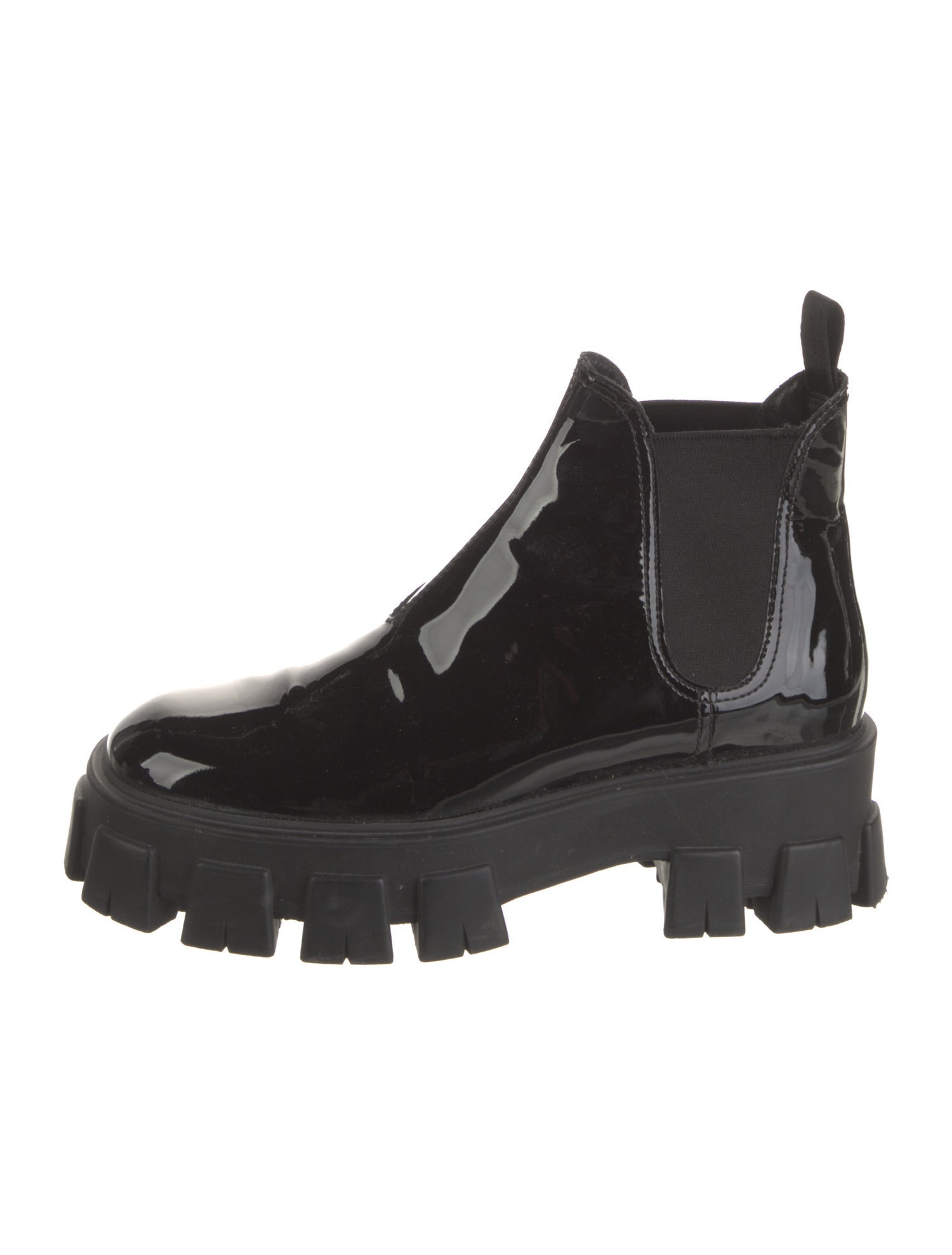 Prada Patent Leather Chelsea Boots