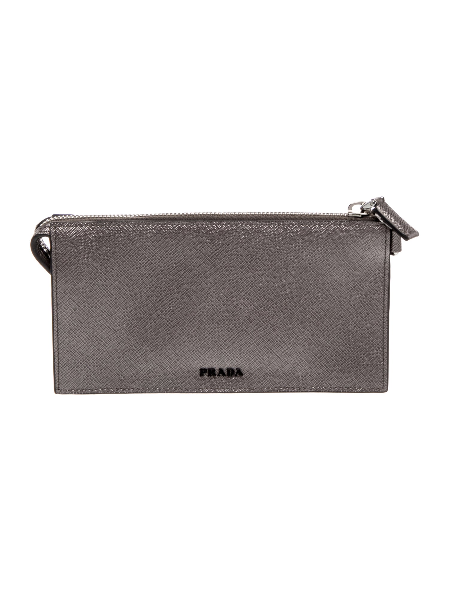 Prada Vitello Daino Leather Saffiano Leather Clutch Bag