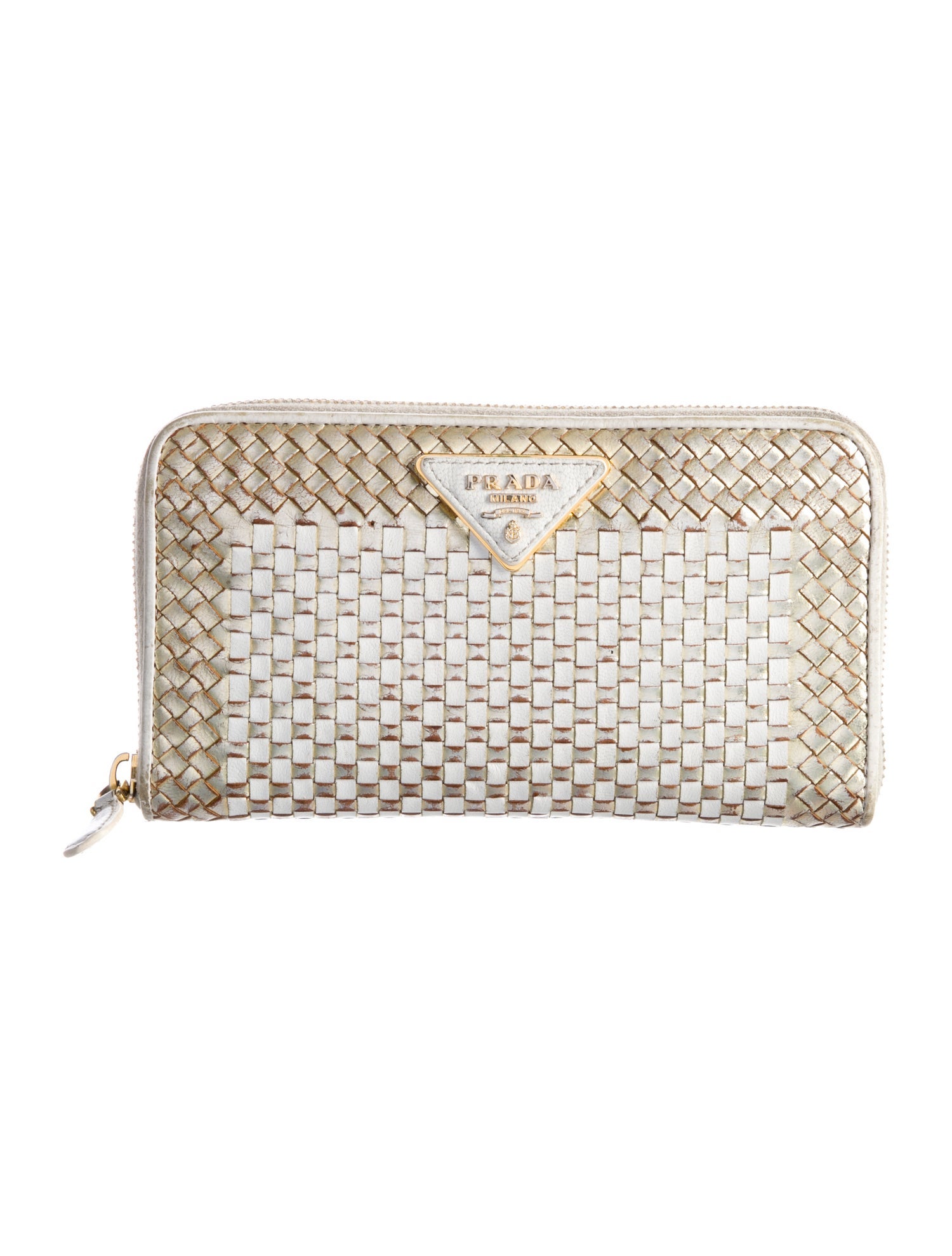 Prada Madras Leather Continental Wallet