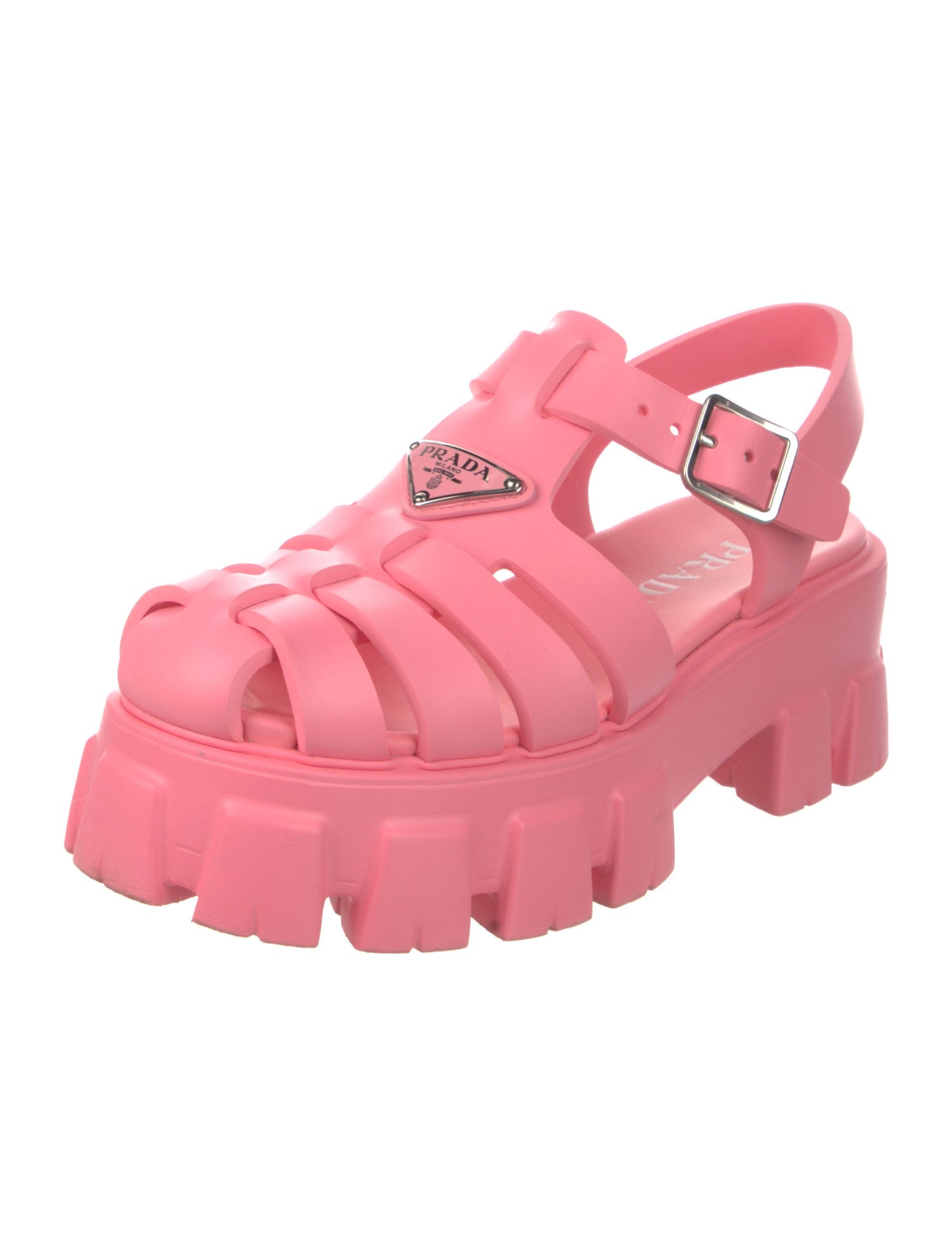 Prada Rubber Slingback Sandals