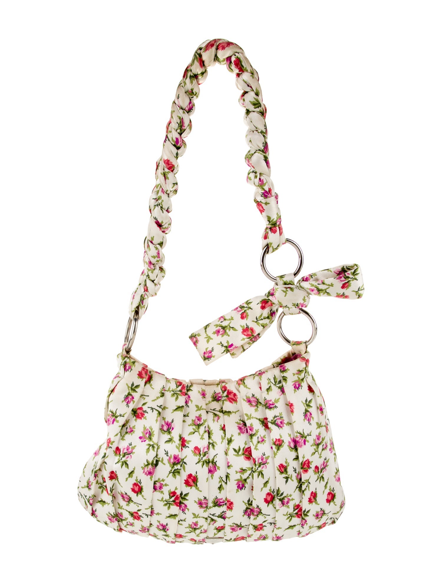 Prada Enameled Metal Triangle Shoulder Bag