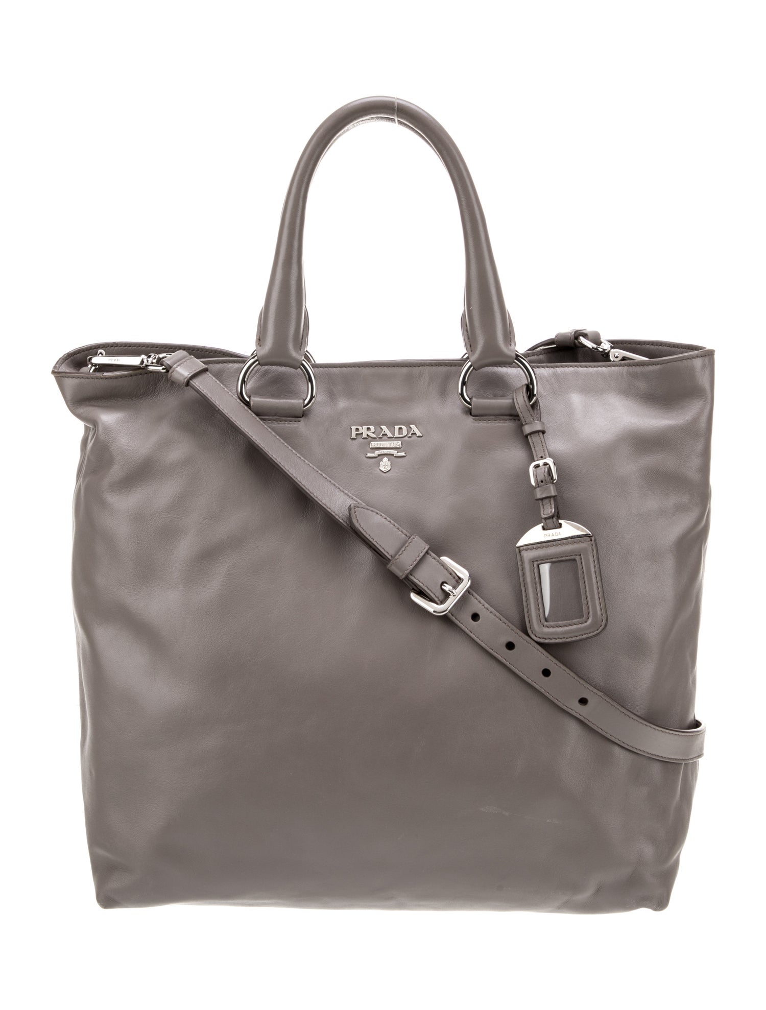 Prada Enameled Metal Triangle Bauletto