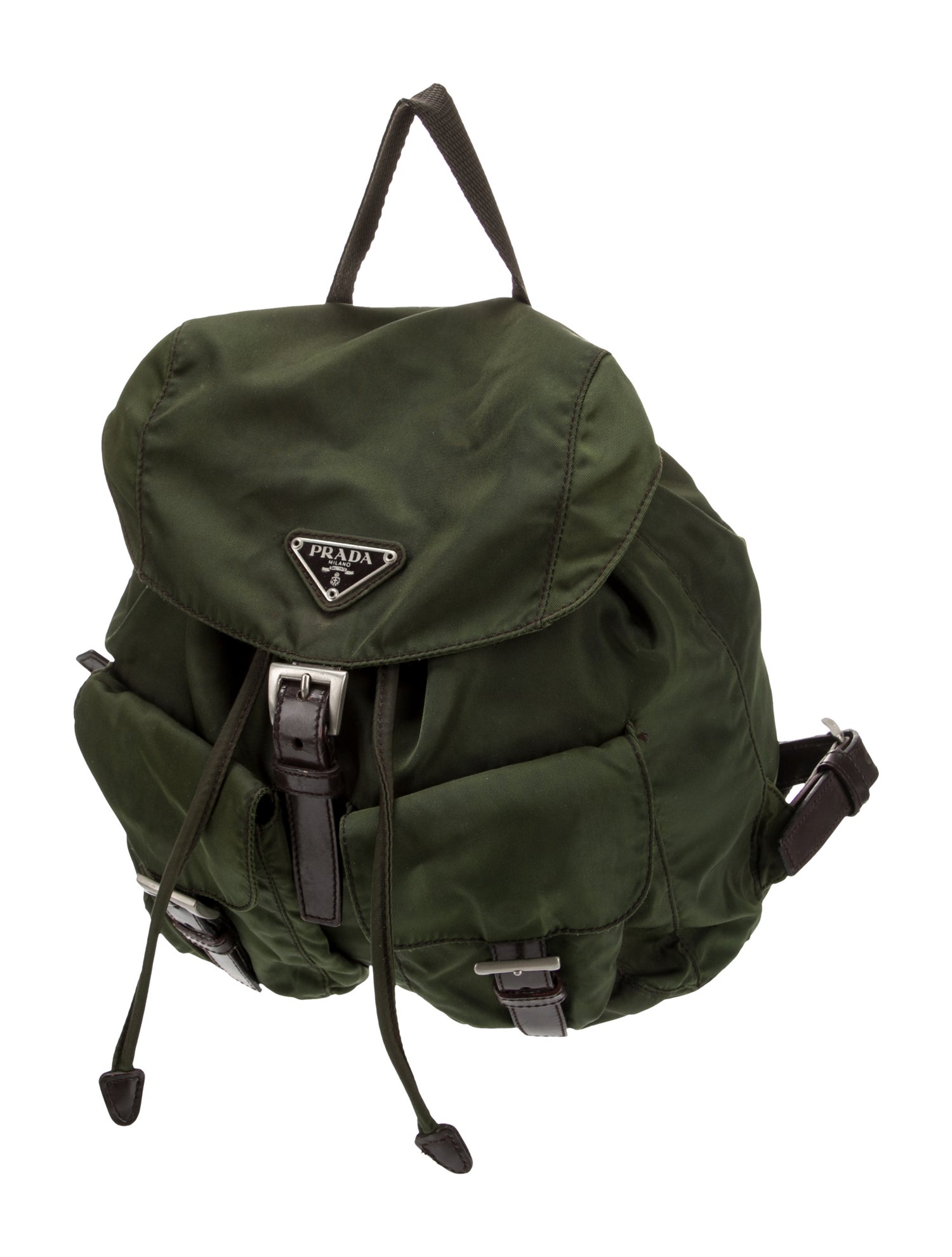 Prada Enameled Metal Triangle Backpack Vintage