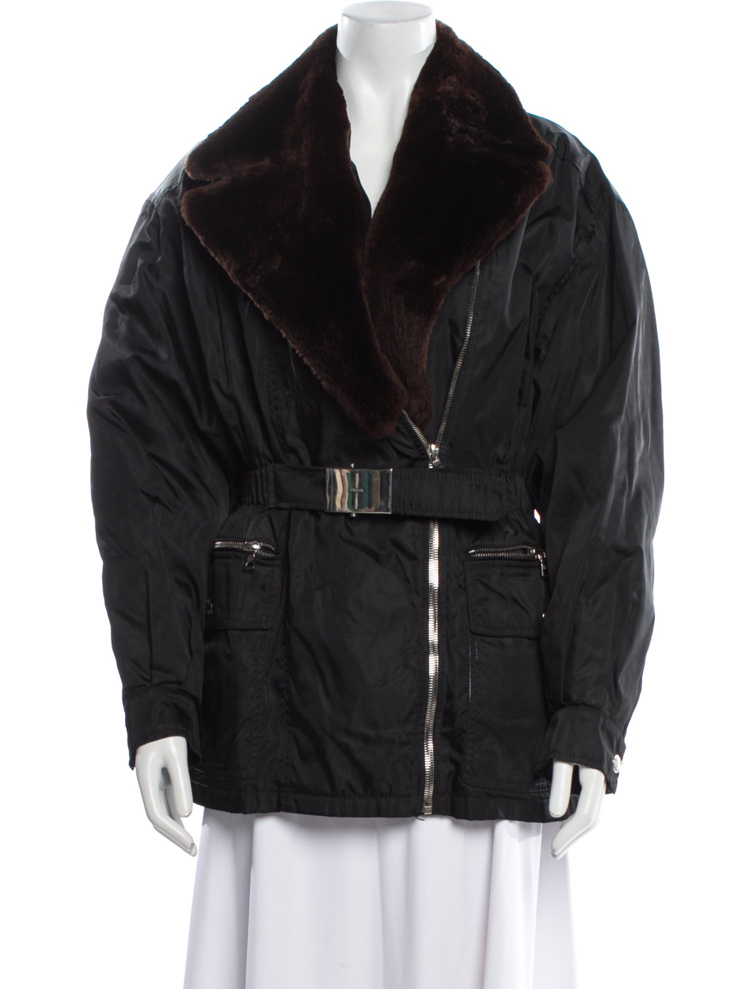 Prada Vintage 1990's Faux Fur Jacket