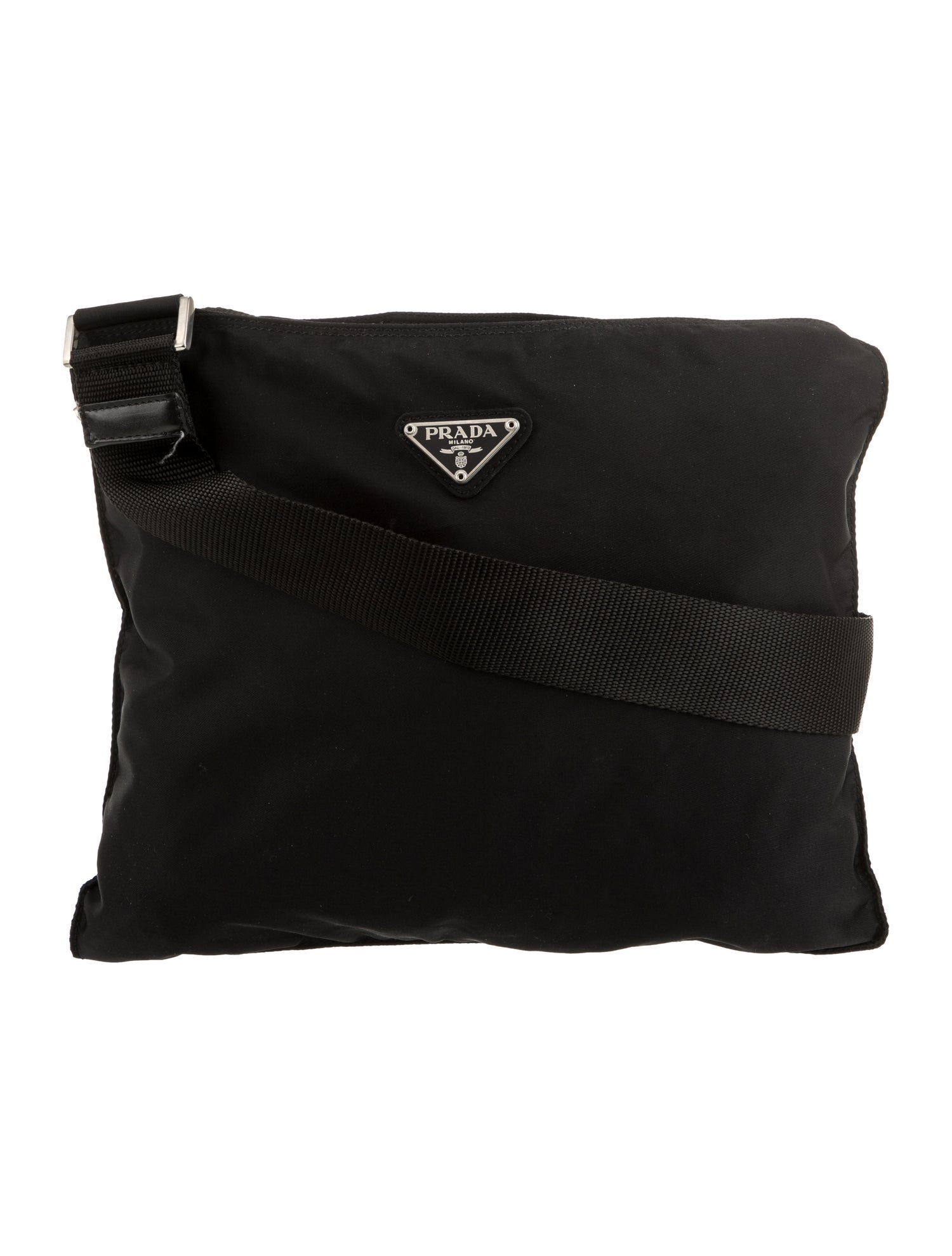 Prada Enameled Metal Triangle Portfolio