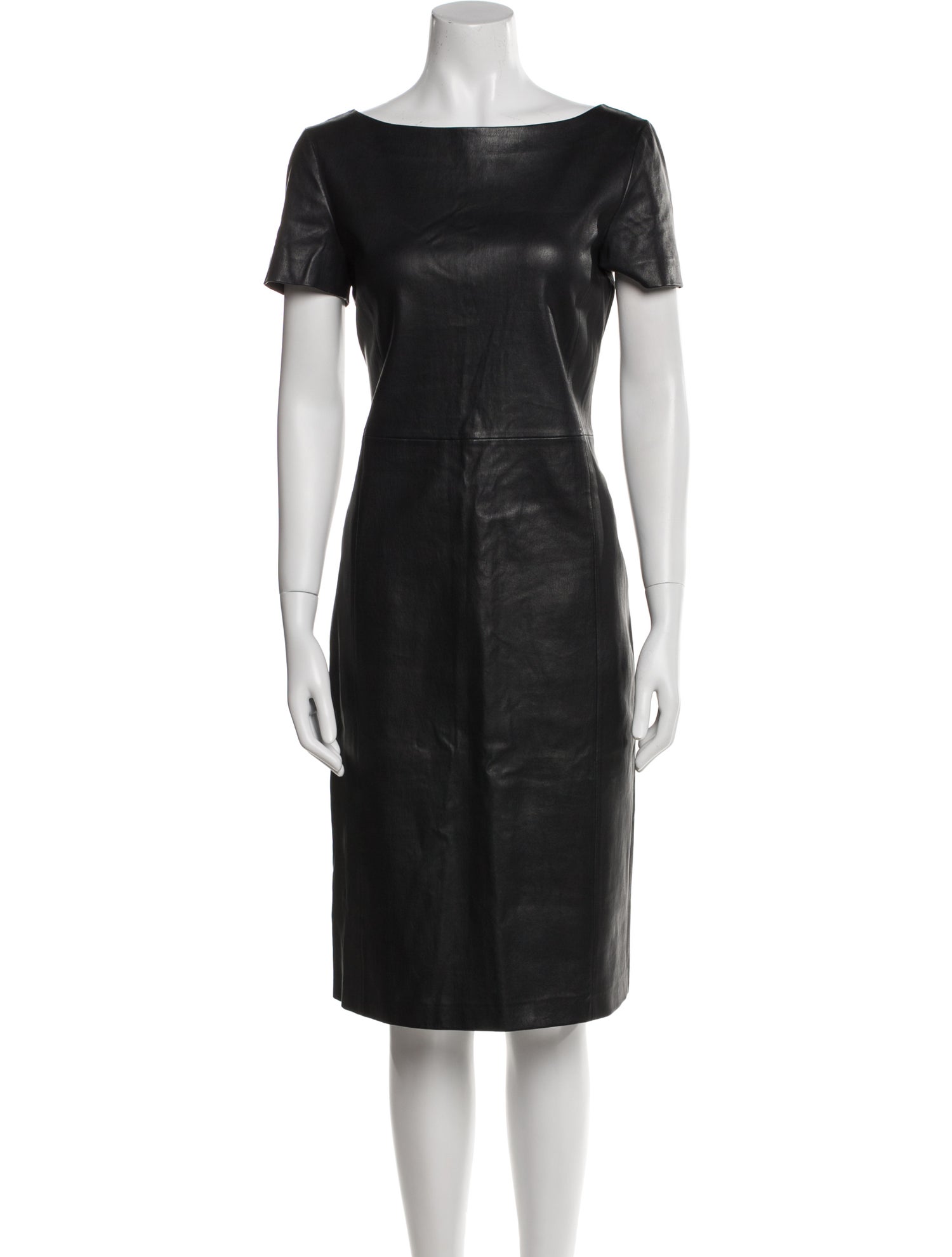 Prada Leather Knee-Length Dress
