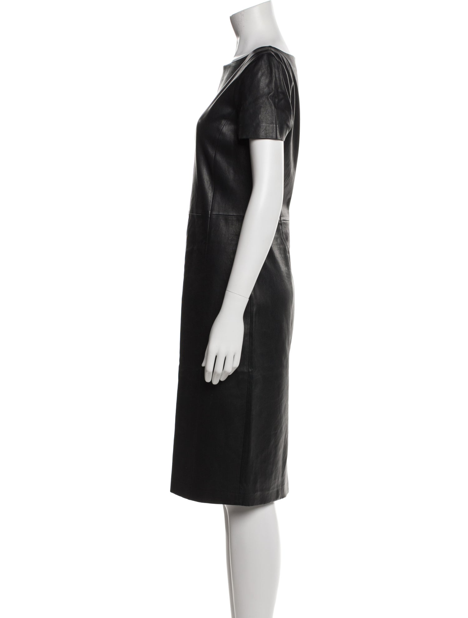 Prada Leather Knee-Length Dress