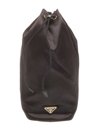 Prada Enameled Metal Triangle Bucket Bag