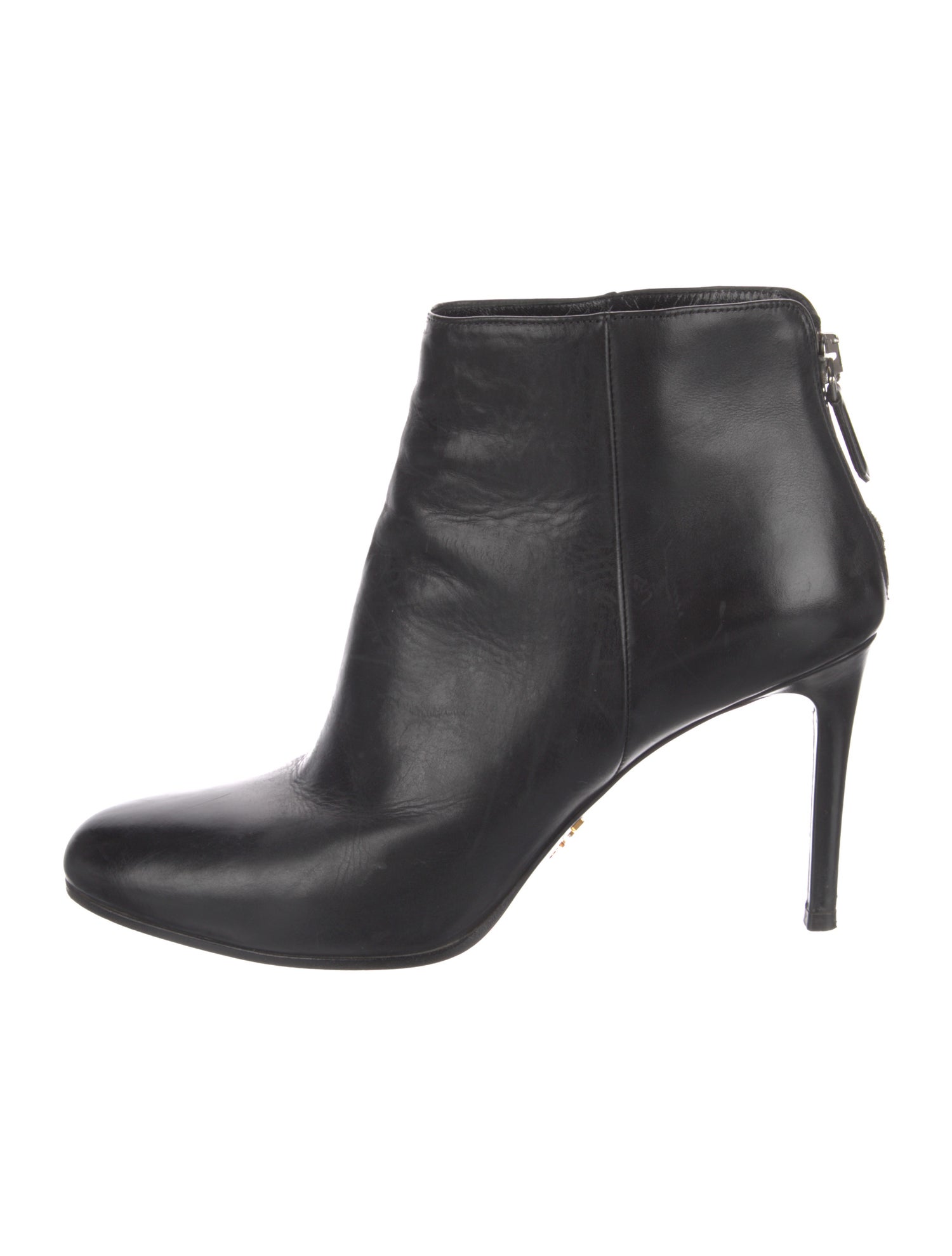 Prada Leather Leather Trim Embellishment Boots