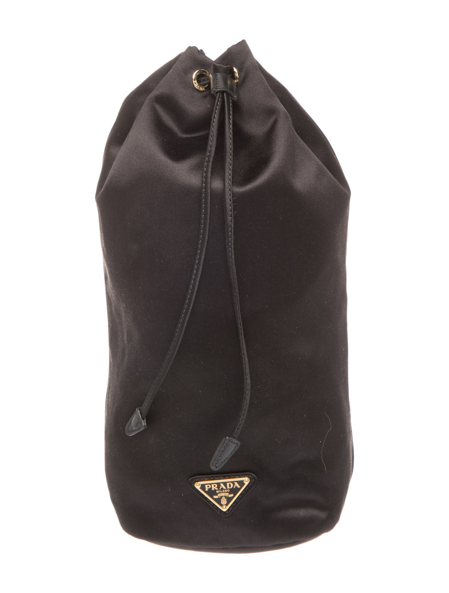Prada Enameled Metal Triangle Bucket Bag