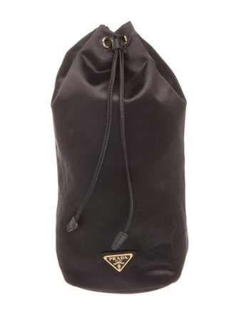 Prada Enameled Metal Triangle Bucket Bag