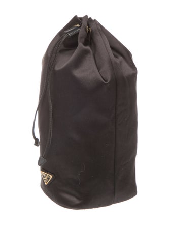 Prada Enameled Metal Triangle Bucket Bag