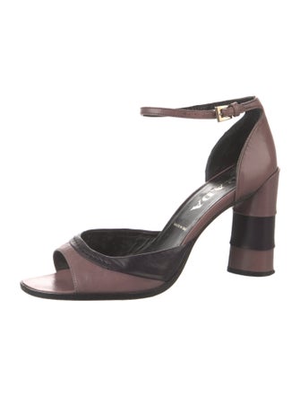 Prada Leather Colorblock Pattern Sandals