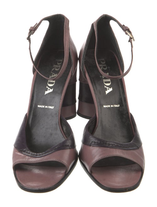 Prada Leather Colorblock Pattern Sandals