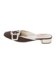 Prada Colorblock Pattern Leather Trim Embellishment Mules