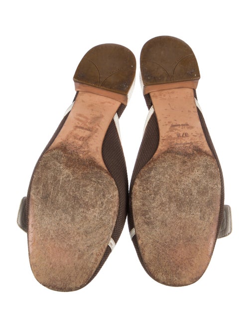 Prada Colorblock Pattern Leather Trim Embellishment Mules