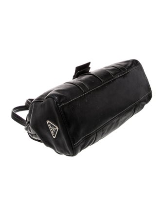 Prada Enameled Metal Triangle Buckle Bag