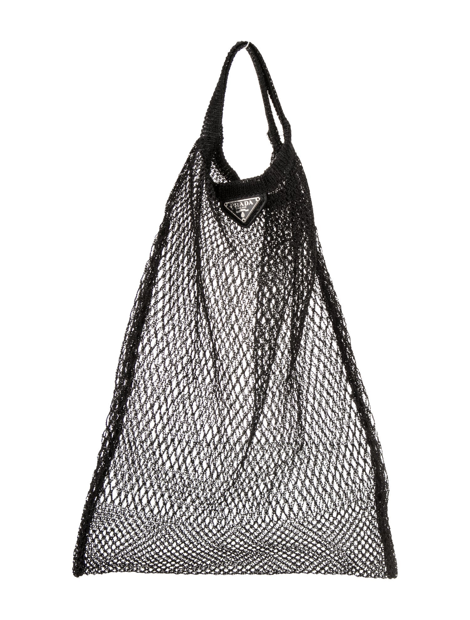 Prada Enameled Metal Triangle Top Handle Bag Vintage