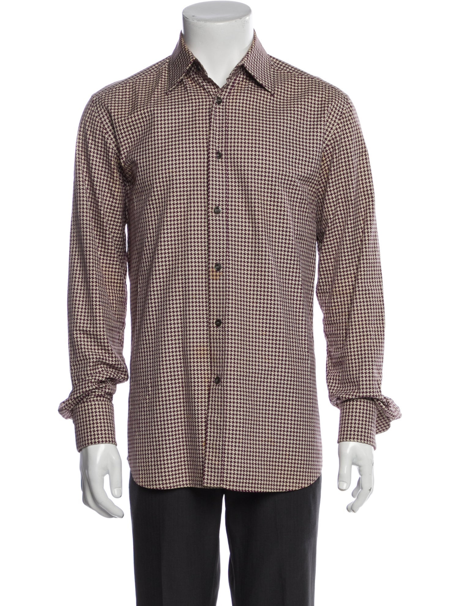 Prada 1990's Houndstooth Print Shirt