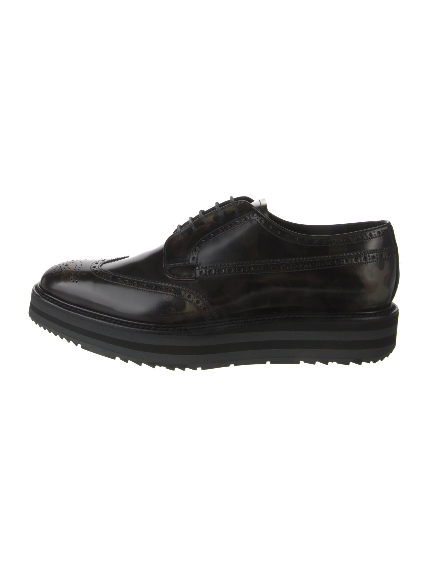 Prada Patent Leather Lasercut Accents Brogues