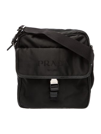 Prada Enameled Metal Triangle Messenger Bag