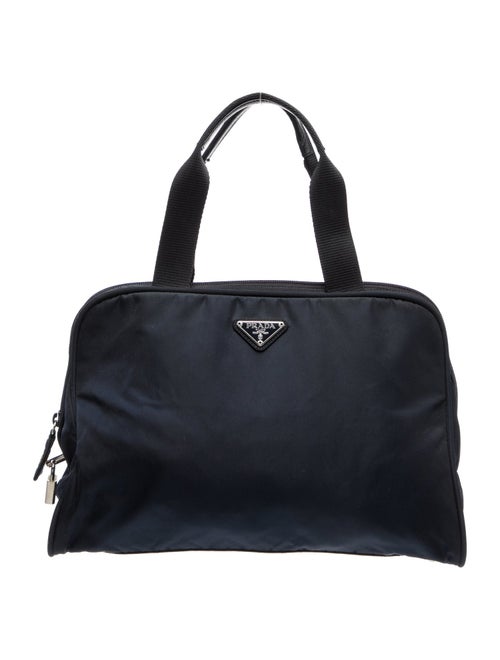 Prada Enameled Metal Triangle Top Handle Bag