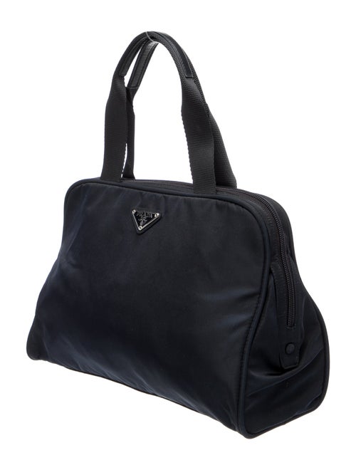 Prada Enameled Metal Triangle Top Handle Bag