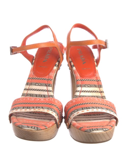 Prada Leather Printed Sandals
