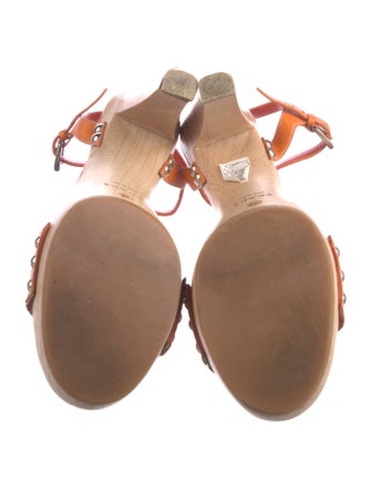 Prada Leather Printed Sandals