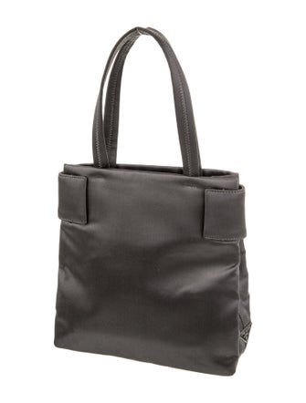 Prada Enameled Metal Triangle Top Handle Bag