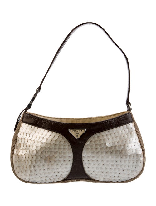 Prada Enameled Metal Triangle Shoulder Bag
