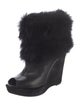 Prada Leather Fur Trim Boots