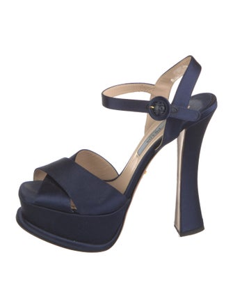 Prada Satin Cutout Accent Sandals