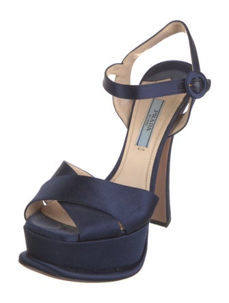 Prada Satin Cutout Accent Sandals