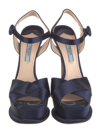 Prada Satin Cutout Accent Sandals