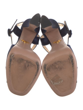 Prada Satin Cutout Accent Sandals
