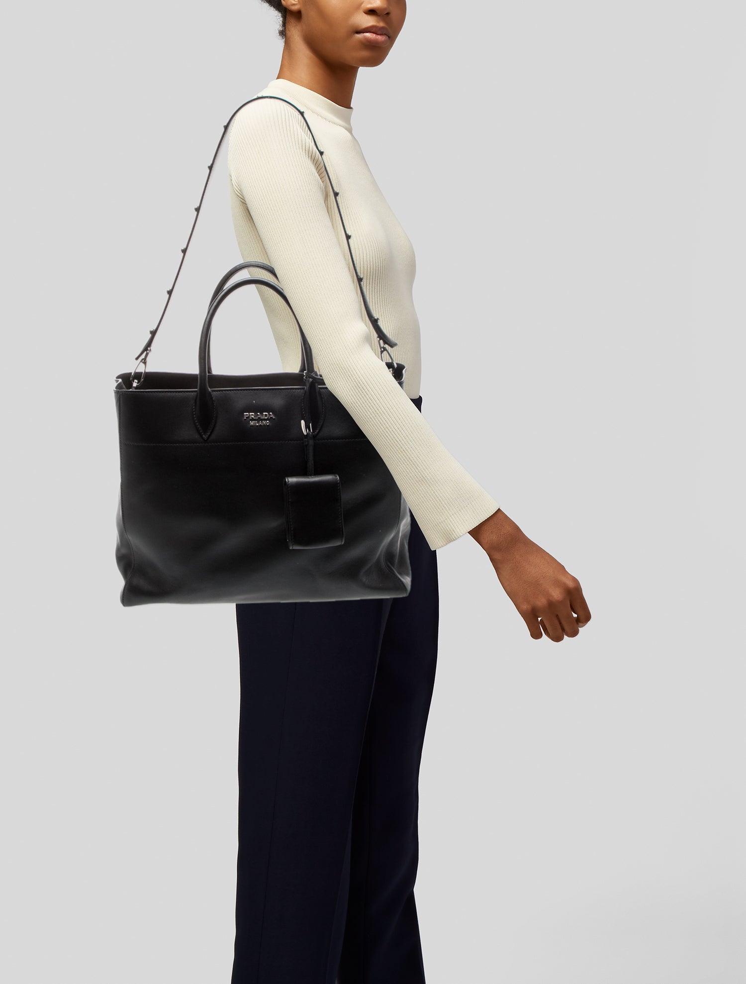 Prada City Calf Leather Shoulder Bag