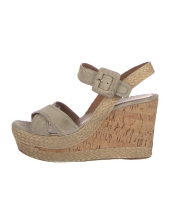 Prada Suede Whipstitch Trim Espadrilles