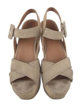 Prada Suede Whipstitch Trim Espadrilles