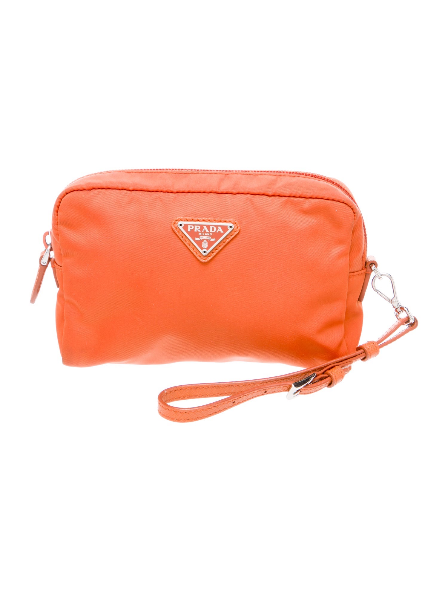 Prada Enameled Metal Triangle Crossbody Bag