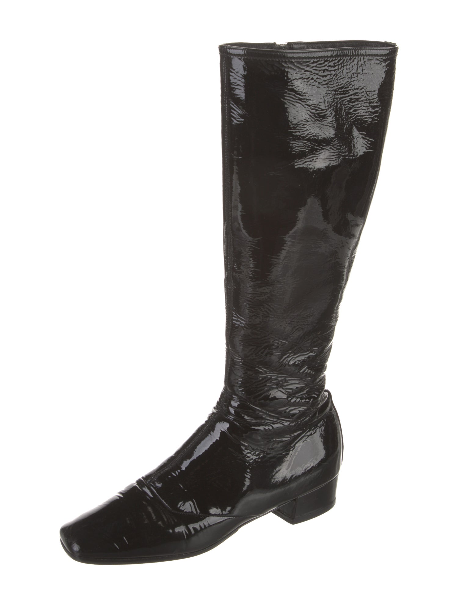 Prada Patent Leather Lace-Up Boots