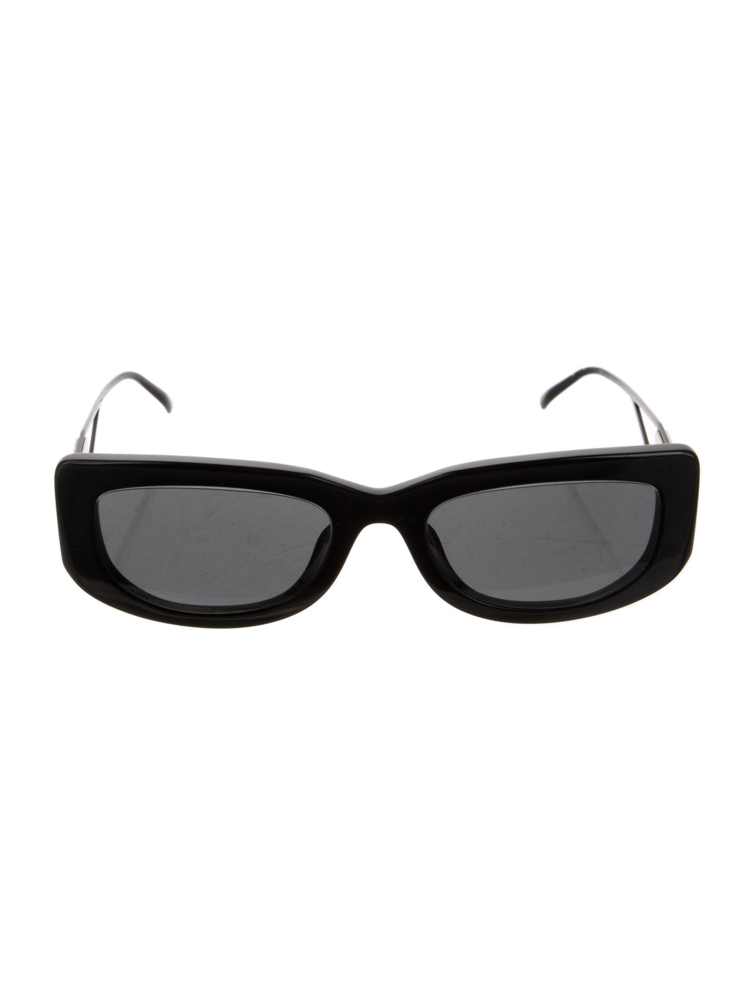 Prada Enameled Metal Triangle Square Sunglasses
