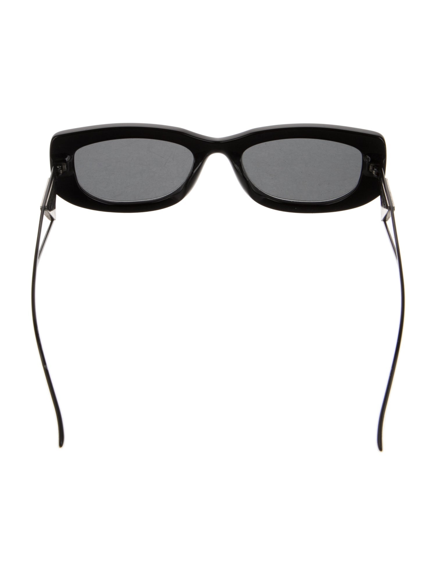 Prada Enameled Metal Triangle Square Sunglasses