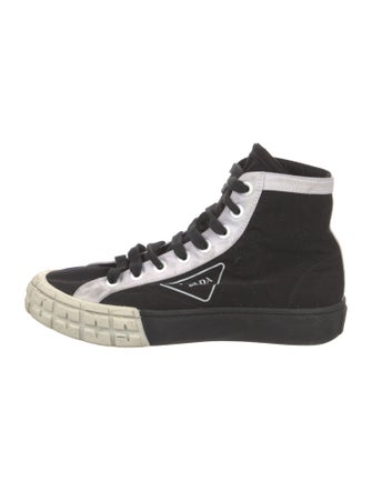 Prada Canvas Colorblock Pattern Sneakers