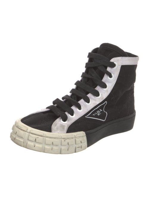 Prada Canvas Colorblock Pattern Sneakers